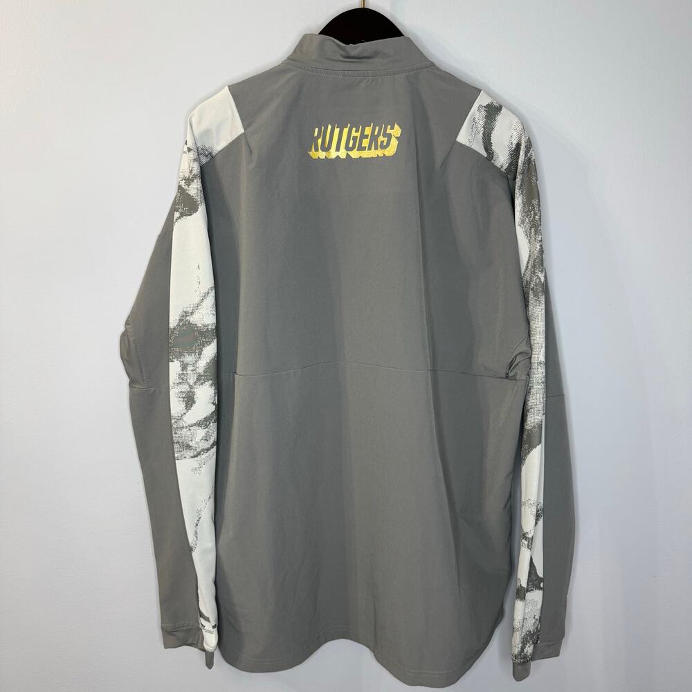 Adidas Rutgers 1/4 Zip Grey Sport LS Pullover Jacket Men's L Tall Lightweight - Picture 7 of 11